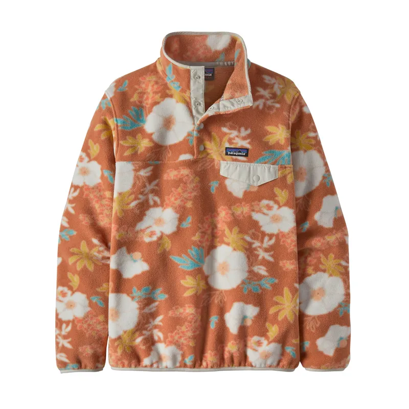 Patagonia Lightweight Synchilla Snap-T Women's Pullover in Flower Power Big: Toasted Peach