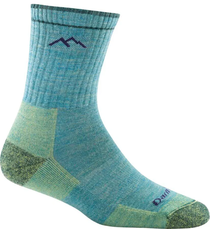 Darn Tough Hiker Midweight Cushioned Women's Micro Crew Socks in Aqua
