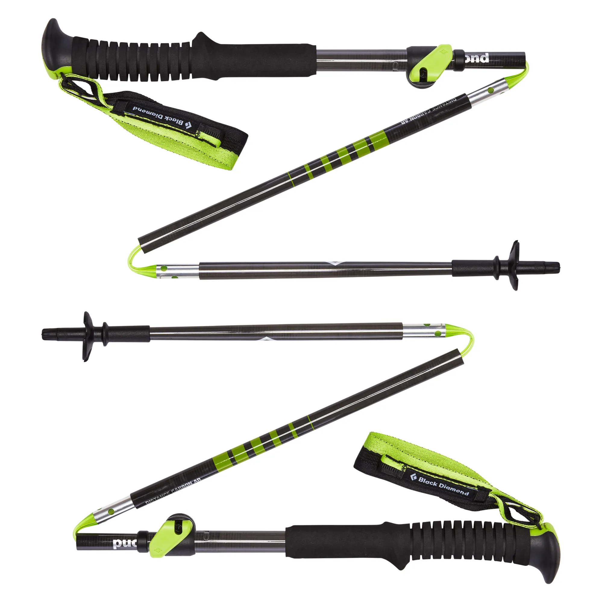 Black Diamond Distance Carbon FLZ-AR Trekking Poles in Wasabi