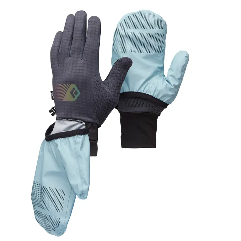 Black Diamond Gridtech Storm Hood Gloves in Carbon-Glacier