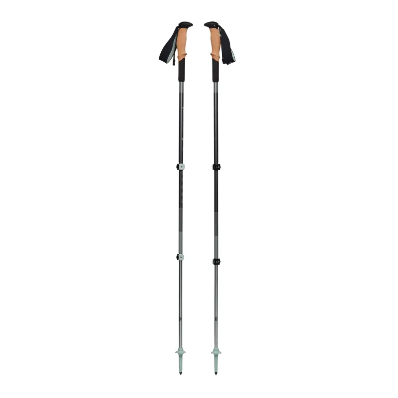 Black Diamond Pursuit Shock Trekking Poles in Steel Grey-Foam Green