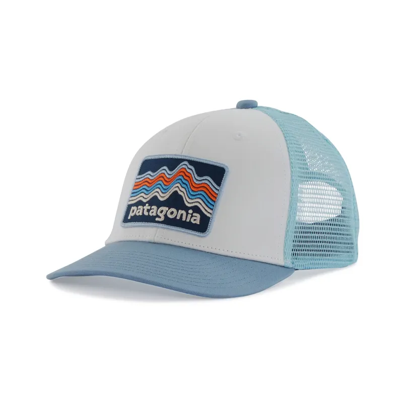 Patagonia Kids Trucker Cap in Ridge Rise Stripe: Light Plume Grey