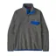 Patagonia Lightweight Synchilla Snap-T Pullover in Nickel w/Passage Blue