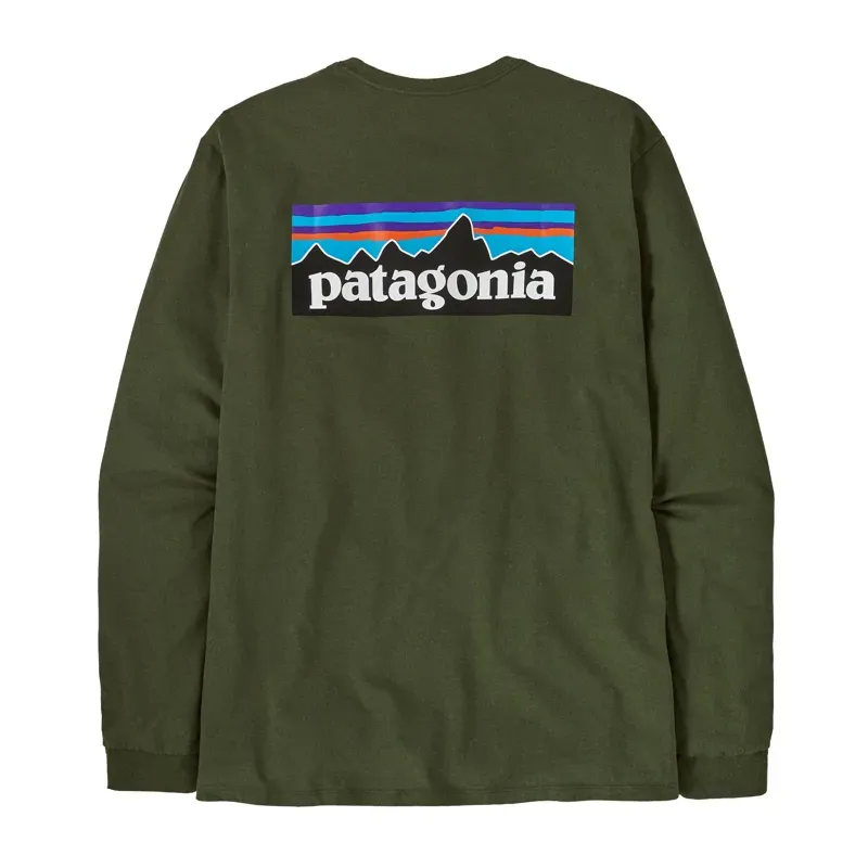 Patagonia P-6 Logo Long Sleeve Responsibili-Tee in Torrey Pine Green