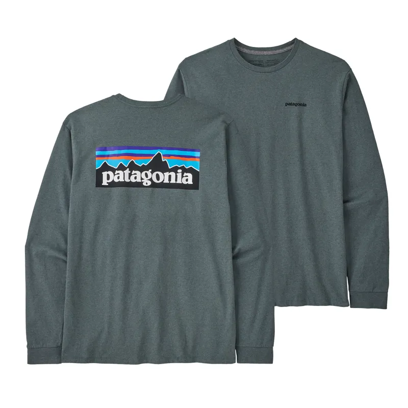 Patagonia P-6 Logo Long Sleeve Responsibili-Tee in Nouveau Green