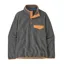 Patagonia Womens' Lightweight Synchilla Snap-T Pullover in Nickel w/Vivid Apricot