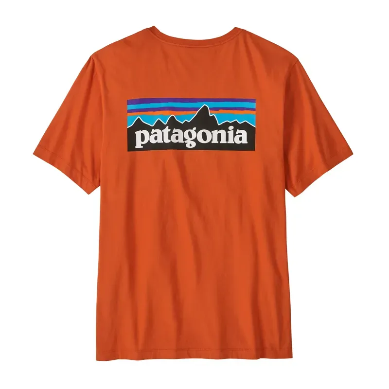 Patagonia Men's P-6 Logo T-Shirt in Coal Orange