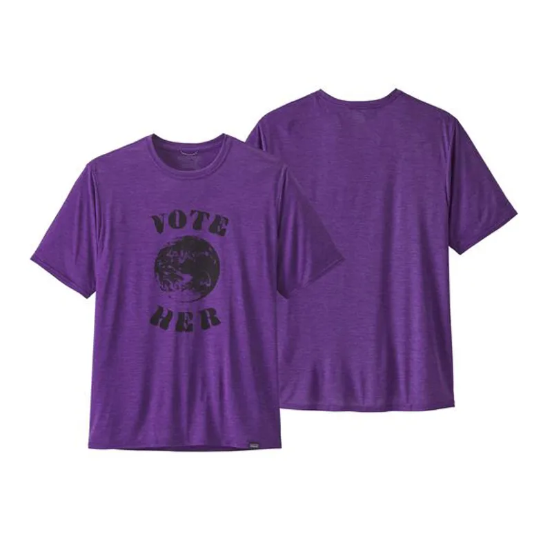 Patagonia Capilene Cool Daily Graphic Shirt in Vote Her: Purple X-Dye