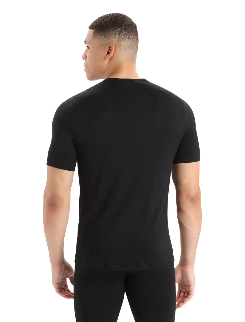 Men's Merino 200 Oasis Short Sleeve Crewe Thermal Top in Black-1