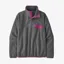 Patagonia Women's Lightweight Synch Snap-T Pullover in Nickel with Amaranth Pink