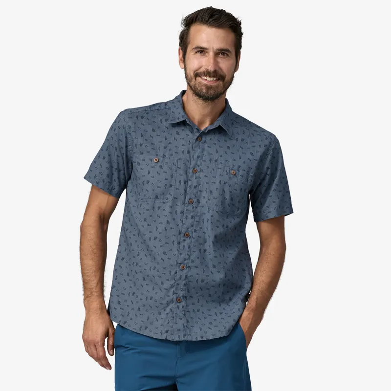 M's Back Step Shirt Tiny Islands Utility Blue-2