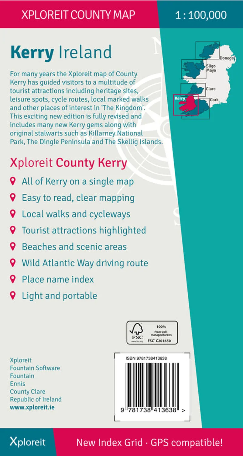 County Map of Kerry 3rd Edition 2024-1