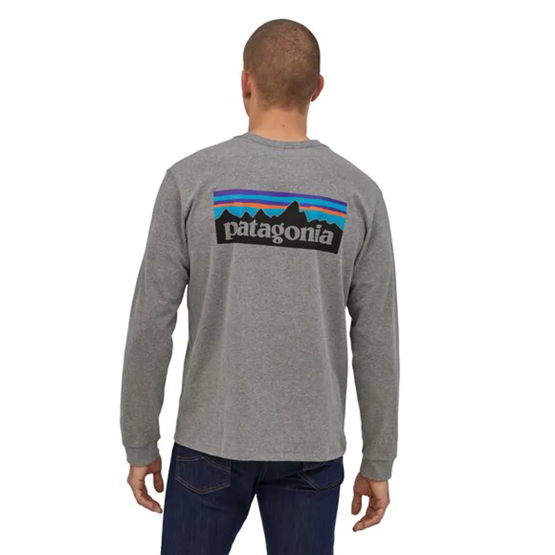 Patagonia P-6 Logo Responsibili-Tee Mens Long Sleeve T-Shirt in Grey-2