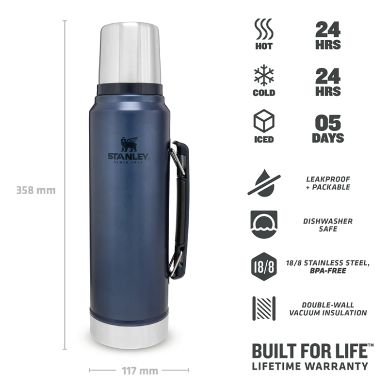 Stanley Classic Vacuum Bottle 1 litre in Nightfall Blue-3