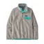 Patagonia Women's Lightweight Synch Snap-T Pullover in Oatmeal Heather/Fresh Teal