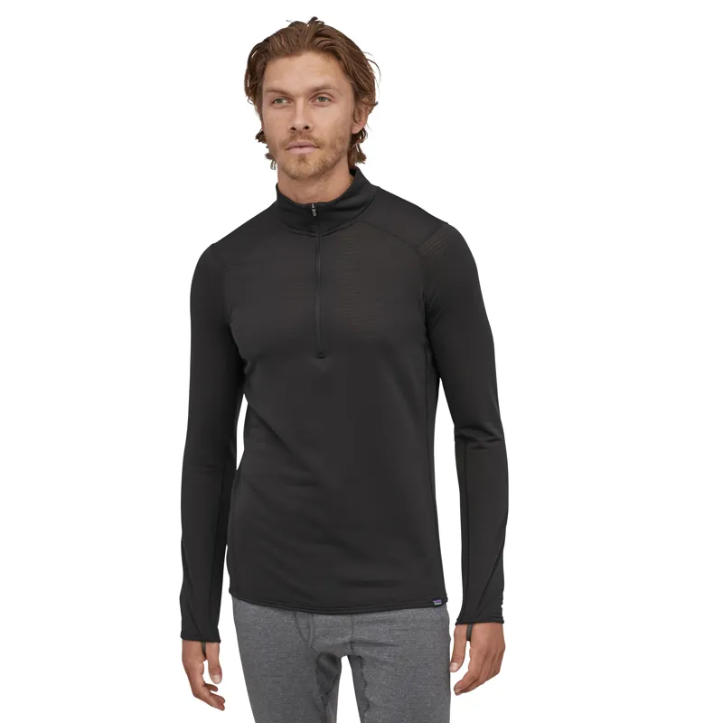 Patagonia Capilene Thermal Weight Zip Neck Baselayer in Black-2