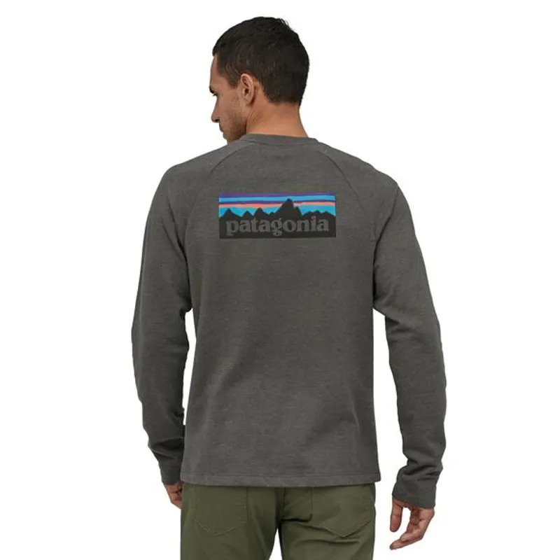 Patagonia P 6 Logo Lightweight Crew Mens Sweatshirt in Grey