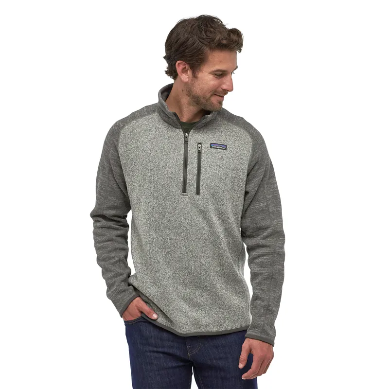 Patagonia Better Sweater Quarter Zip Fleece in Nickel w Forge Grey