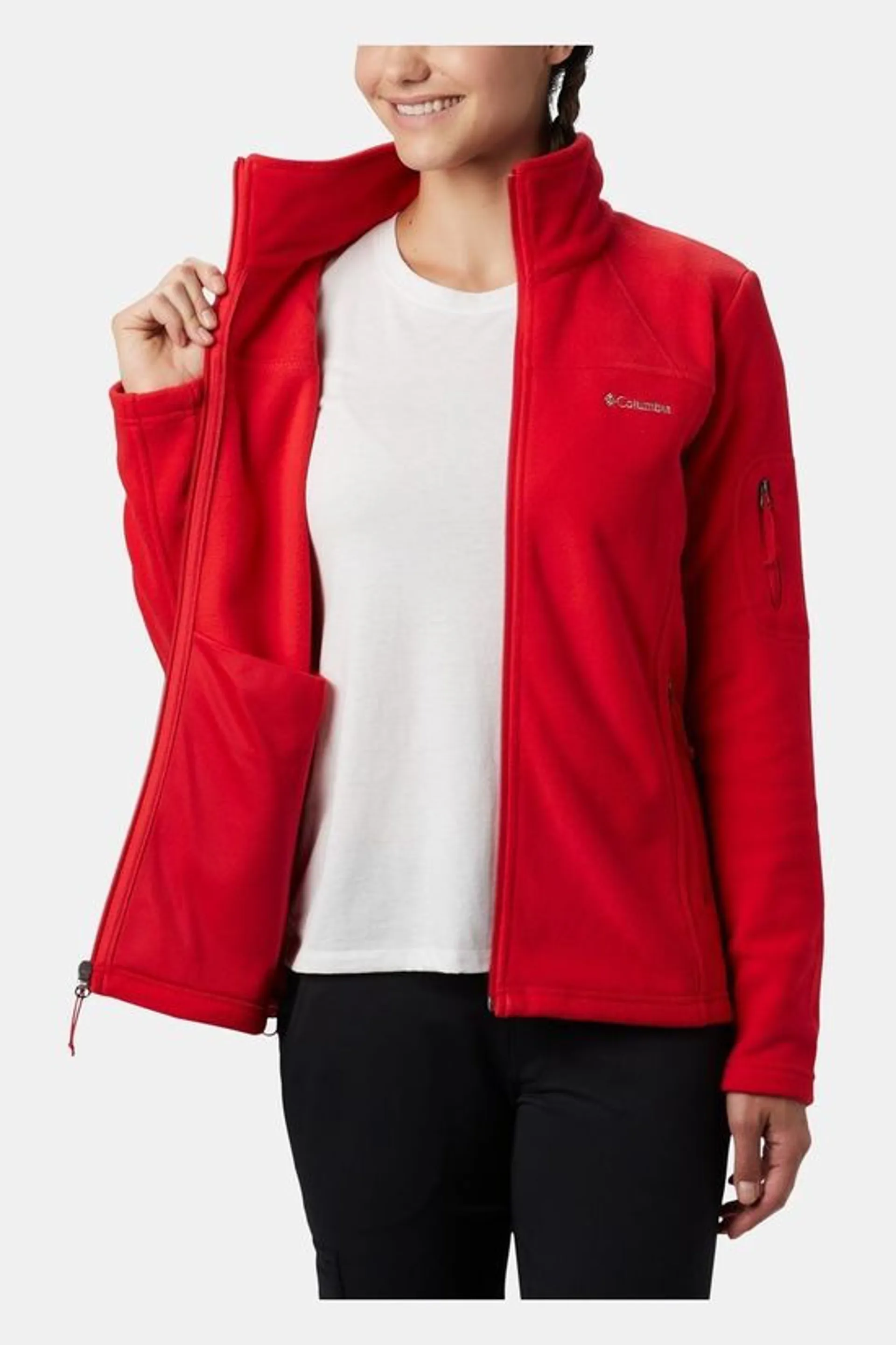 Columbia Fast Trek II Womens Fleece Jacket in Red Lily