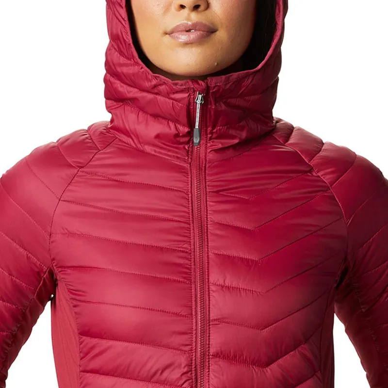 Columbia Powder Pass Hooded Insulated Jacket in Red Orchid