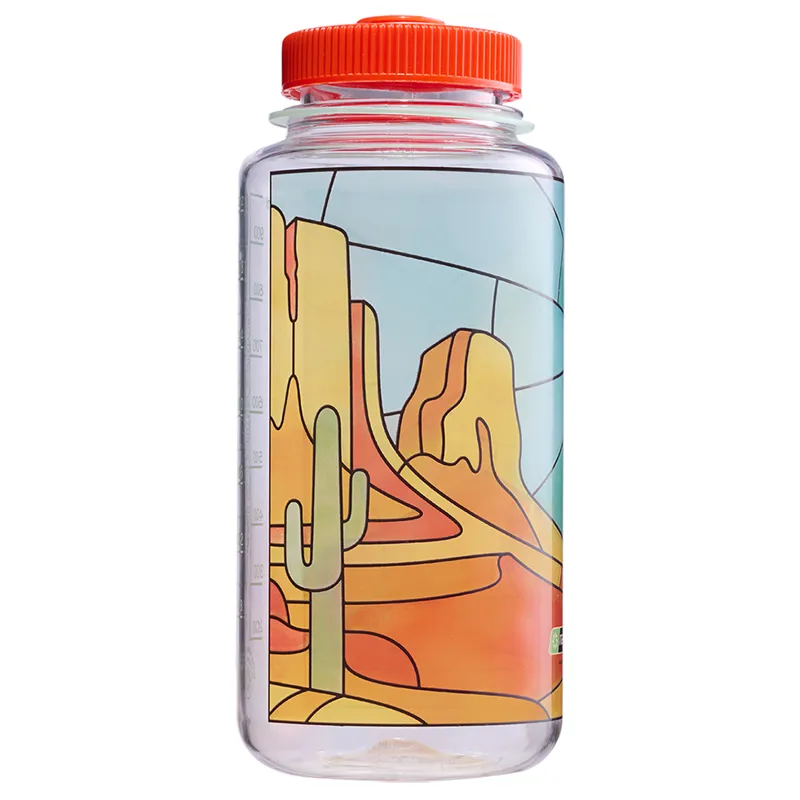 Nalgene Drinking Bottle Widemouth Sustain 1.0L in Clear Stained Glass Desert-1