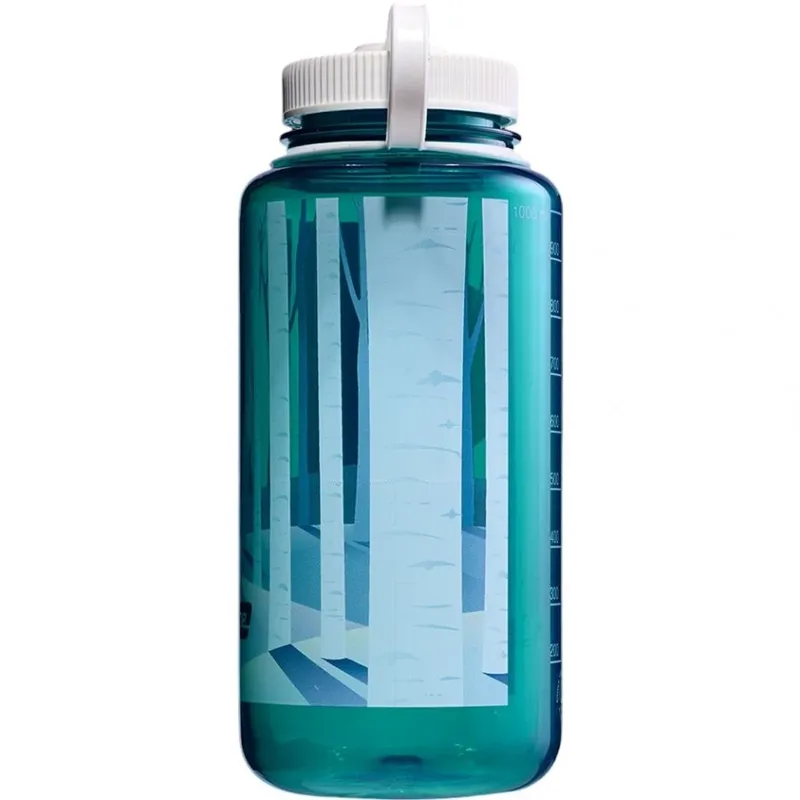 Nalgene Bottle Wide Mouth Sustain 1L Trout w/ Landscape Forest-1