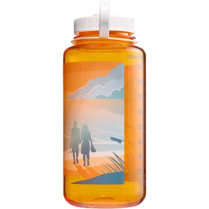 Nalgene Bottle Wide Mouth Sustain 1L Trout w/ Landscape Sunset-4
