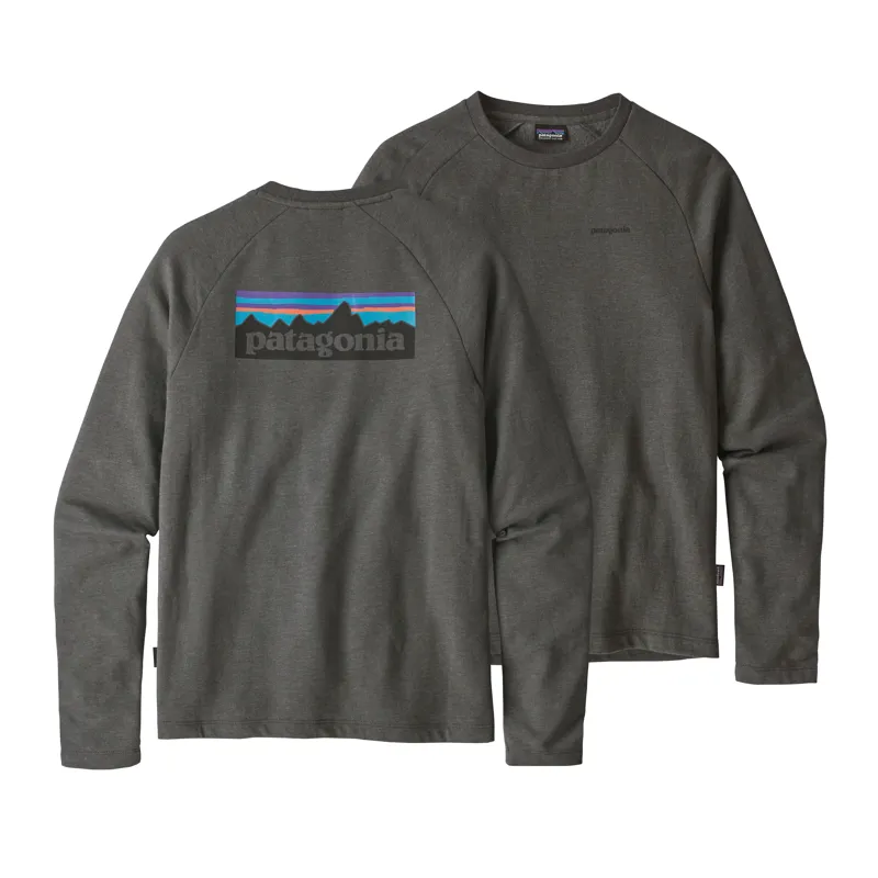 Patagonia P 6 Logo Lightweight Crew Mens Sweatshirt in Grey