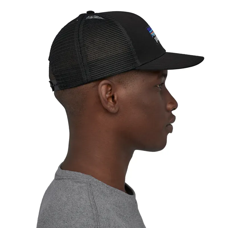 Patagonia P-6 Logo Trucker Hat in Black-3