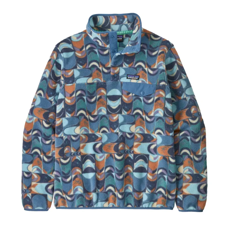 Patagonia Womens' Lightweight Synchilla Snap-T Pullover in Swallowtail Geo: Still Blue