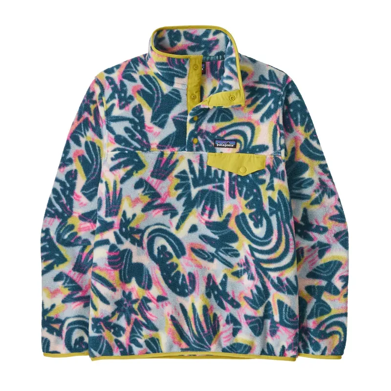 Patagonia Womens' Lightweight Synchilla Snap-T Pullover in Wild Botanist: Tidal Teal
