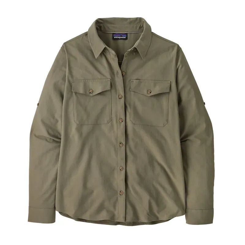 Patagonia Womens' Self Guided Long Sleeve Sun Shirt in River Rock Green