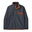 Patagonia Lightweight Synchilla Snap-T Pullover in Smolder Blue w/Burnished Red