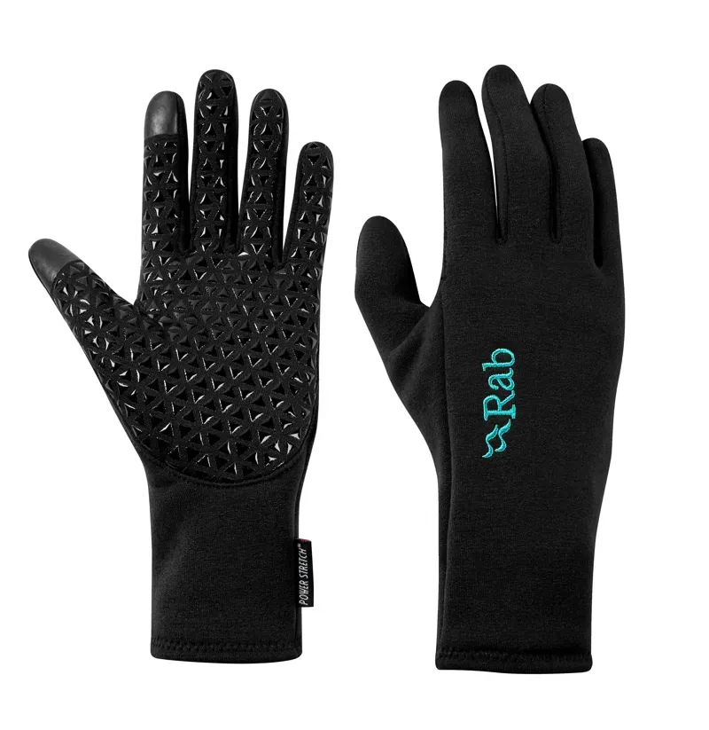 Rab Power Stretch Contact Grip Womens Gloves in Black